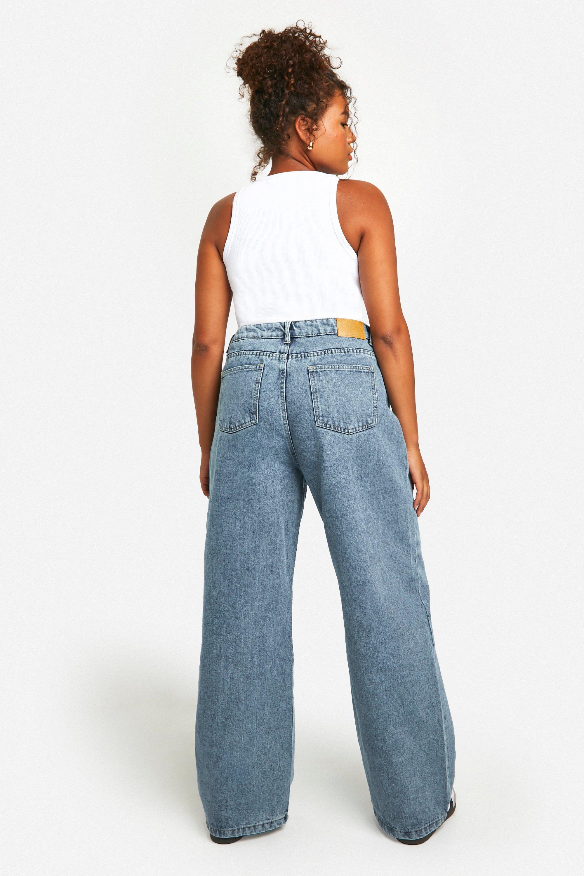 Plus Basics Ripped Knee Boyfriend Jeans | boohoo CA